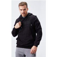 Fleece-Hoodie mit Barcode-Print