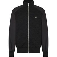 Trainingsjacke mit Monogramm-Materialmix