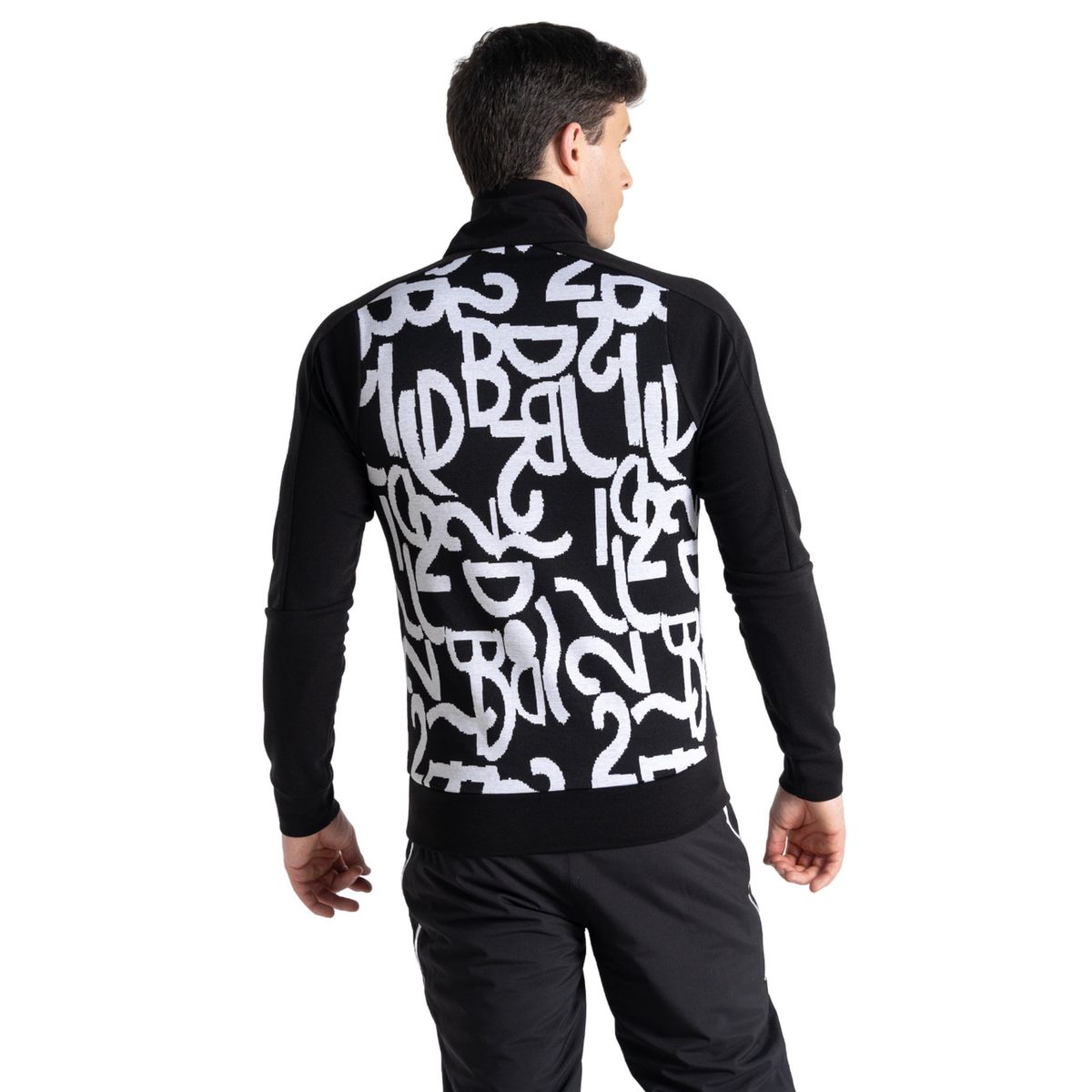 Grafik-Sweatshirt mit halbem Reißverschluss