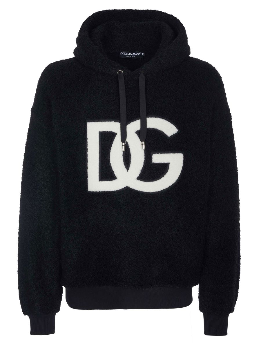 Oversized Teddy-Fleece mit Logo-Patch