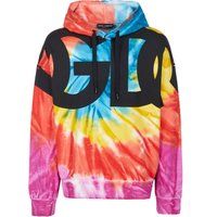 Oversize-Hoodie mit Batikmuster und Logo
