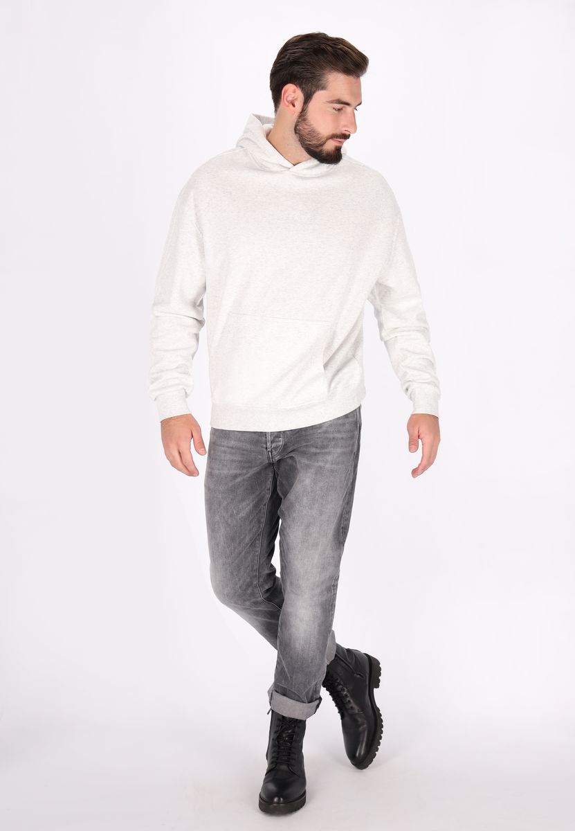 Klassischer Kapuzenpullover in Melange-Optik