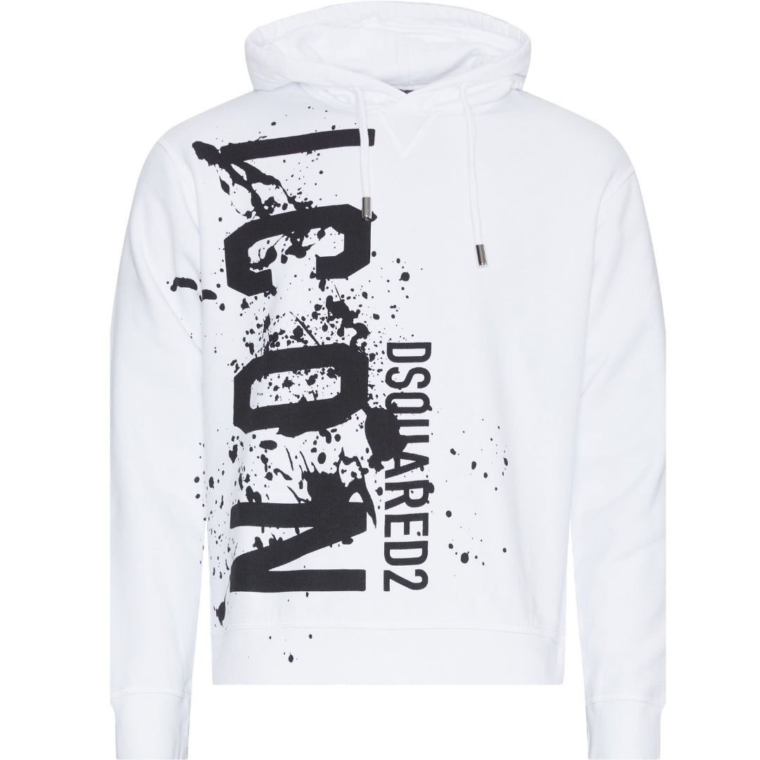 Baumwoll-Hoodie mit Icon-Splash-Grafik