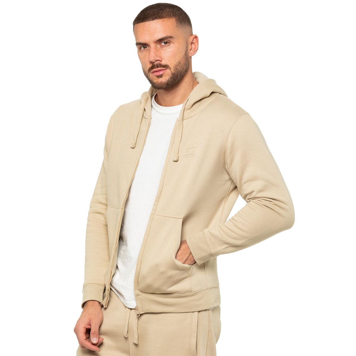 Klassischer Zip-Hoodie mit Kordelzug