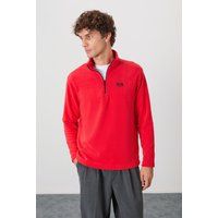 Gemütliches Fleece-Sweatshirt mit Halbreißverschluss