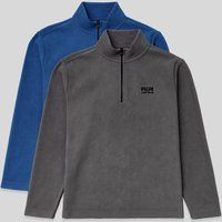 Weicher Fleece-Pullover mit Halbreißverschluss