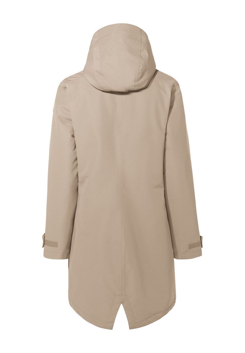Wasserdichter beiger Longline Parka mit Kapuze