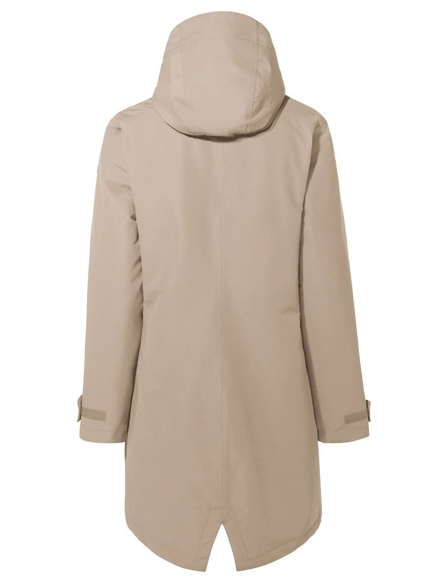Wasserdichter beiger Longline Parka mit Kapuze