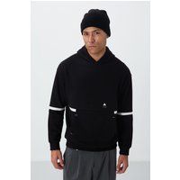 Fleece-Hoodie mit Kontraststreifen