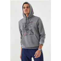 Fleece-Hoodie mit verpixeltem Camouflage-Print