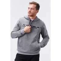 Fleece-Kapuzenpullover mit Grafikprint