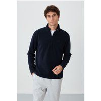 Plüsch-Sweatshirt mit halbem Reißverschluss