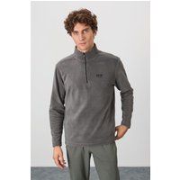 Plüsch-Sweatshirt mit halbem Reißverschluss