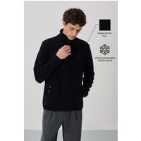 Plüsch-Fleecejacke mit durchgehendem Reißverschluss