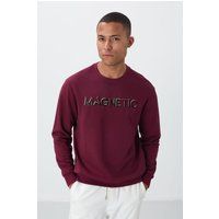 Besticktes Sweatshirt mit grafischem Schriftzug