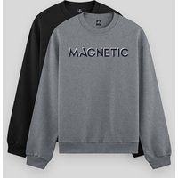 Fleece-Sweatshirt mit Grafik-Print