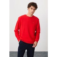 Klassisches Fleece-Sweatshirt mit Rundhalsausschnitt