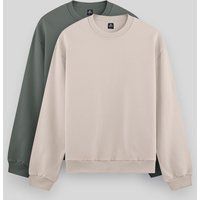 Klassisches Fleece-Sweatshirt mit Rundhalsausschnitt