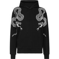 Kristall-Verzierter Schlangen-Motiv-Pullover