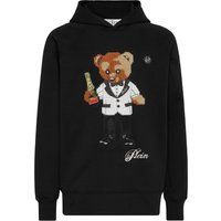 Kapuzenpullover mit Teddybär-Stickerei im Smoking