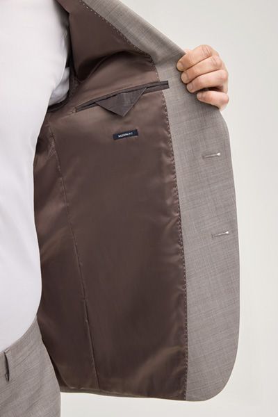 Beige melierte Sakko aus Wollmischung