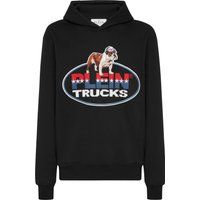 Fleece-Hoodie mit Bulldoggen-Grafik-Patch
