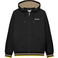 Fleece-Hoodie mit Reißverschluss und Kontrastbündchen