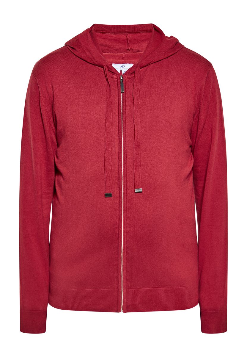 Feinstrick-Kapuzenjacke mit Reißverschluss
