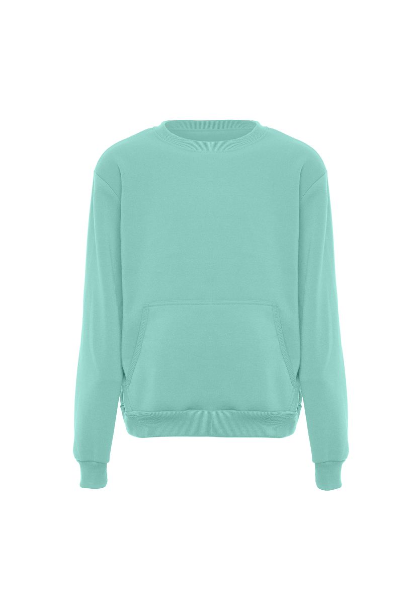 Klassisches Rundhals-Sweatshirt mit Bauchtasche