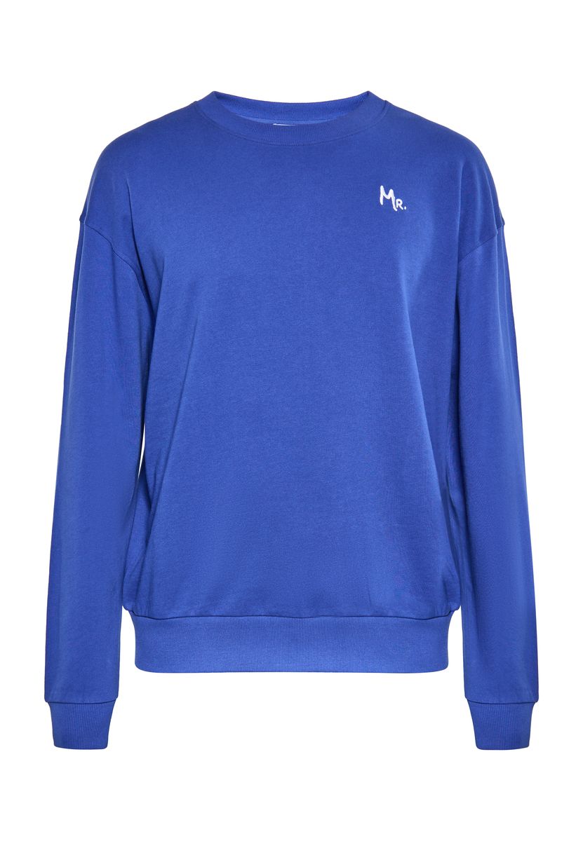 Besticktes Sweatshirt mit Rundhalsausschnitt