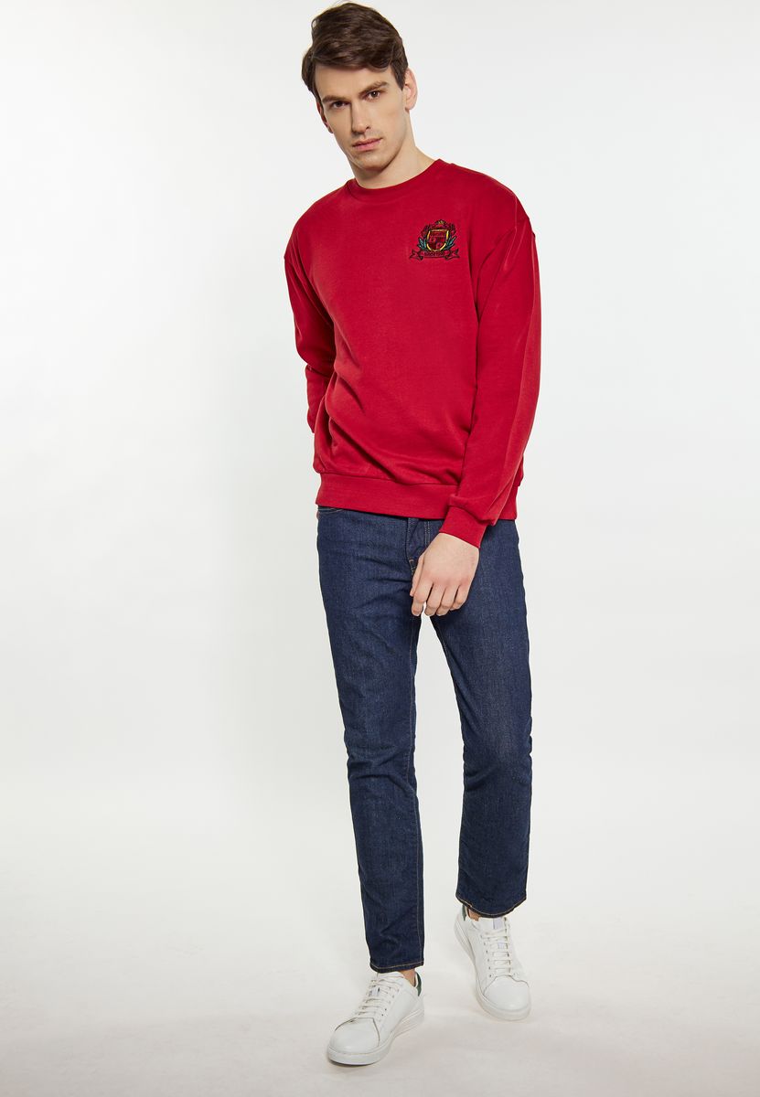Klassisches Sweatshirt mit Wappenstickerei
