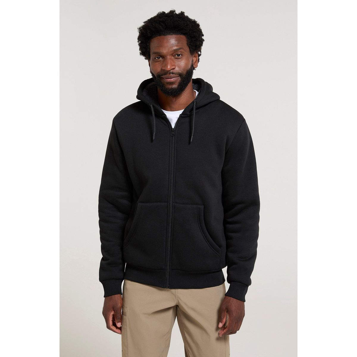 Schwerer Borg-Gefütterter Zip-Hoodie