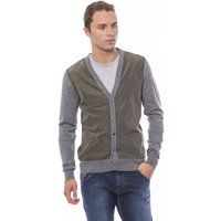 Hybrid-Strickcardigan mit Kontrast-Einsatz