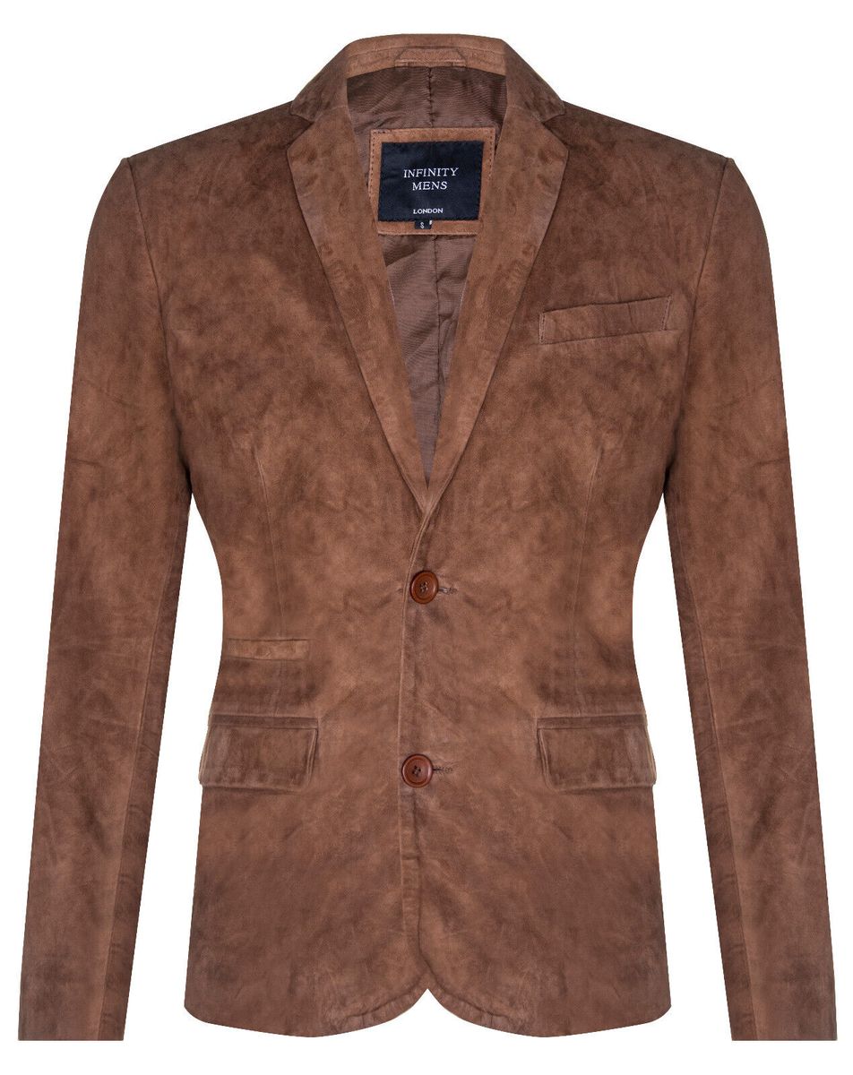 Schmal geschnittener Wildleder-Blazer