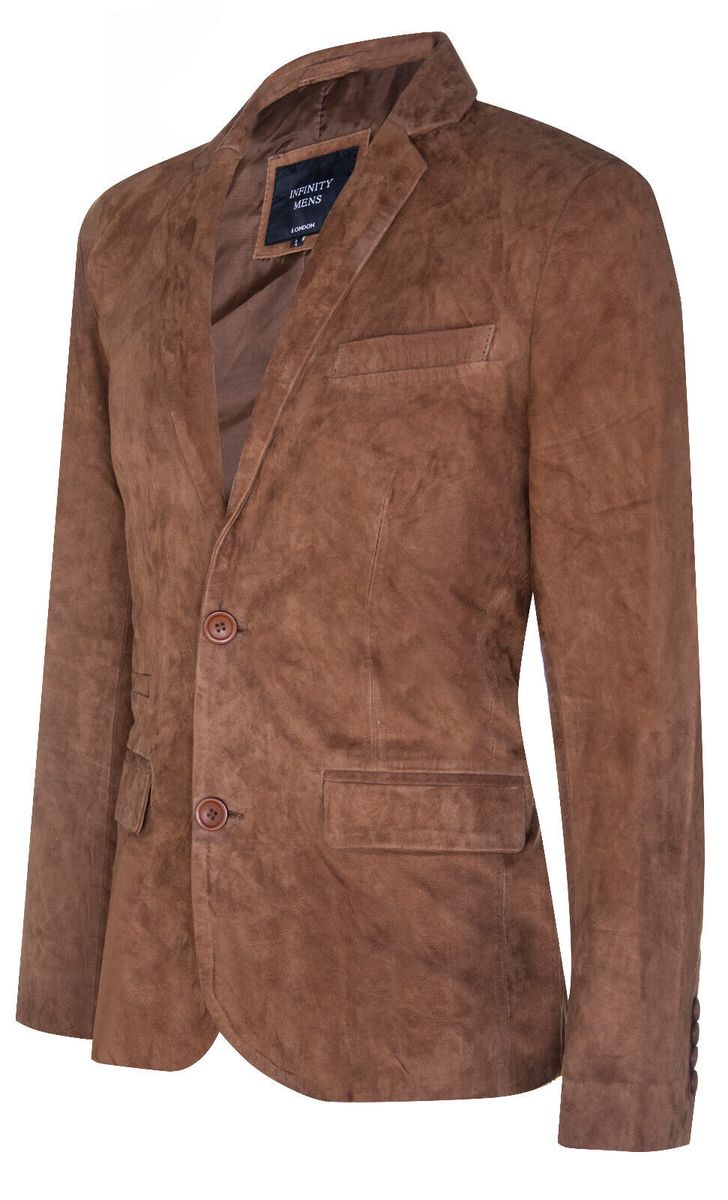 Schmal geschnittener Wildleder-Blazer