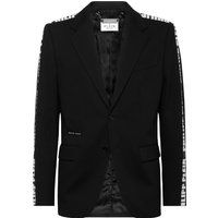 Taillierter Fleece-Blazer mit Logo-Streifen