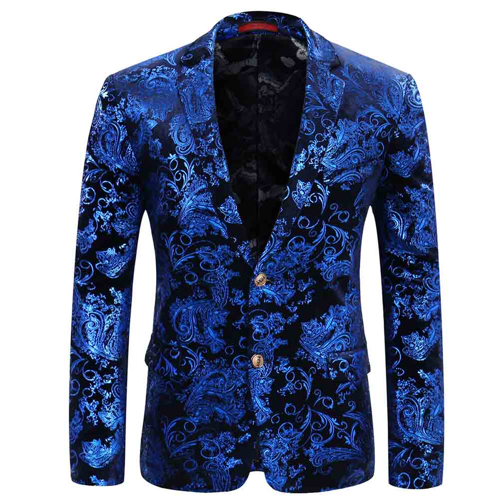 Schimmernder Abendblazer mit Blumenmuster