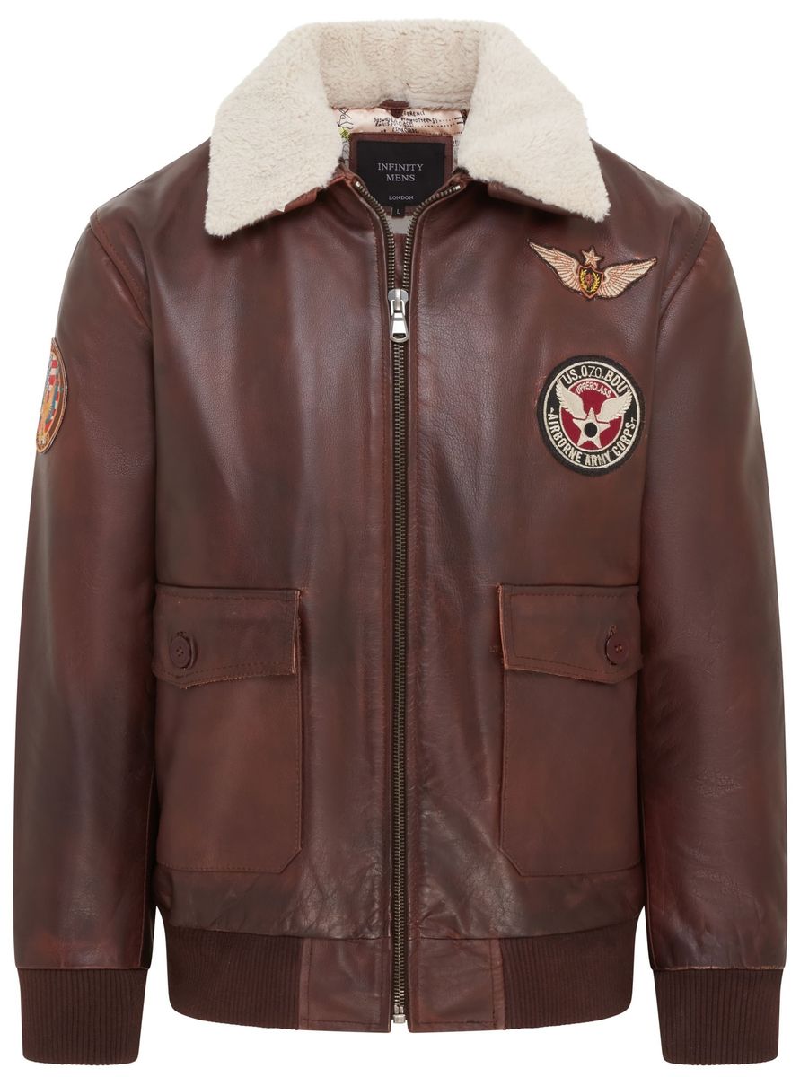 Vintage Flieger Leder Bomberjacke