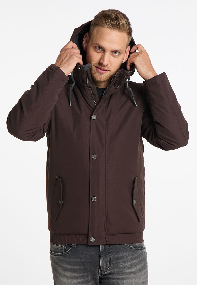 Wattierter wetterfester Winterblouson mit Kapuze