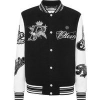 Varsity-Bomberjacke mit Lederärmeln