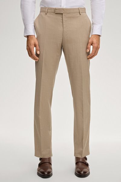 Blayr Anzughose in Beige Wollstretch Slim Fit
