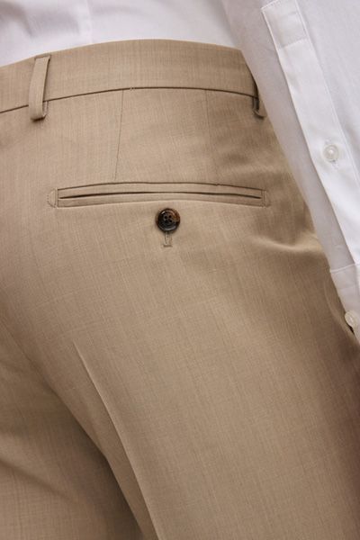 Blayr Anzughose in Beige Wollstretch Slim Fit