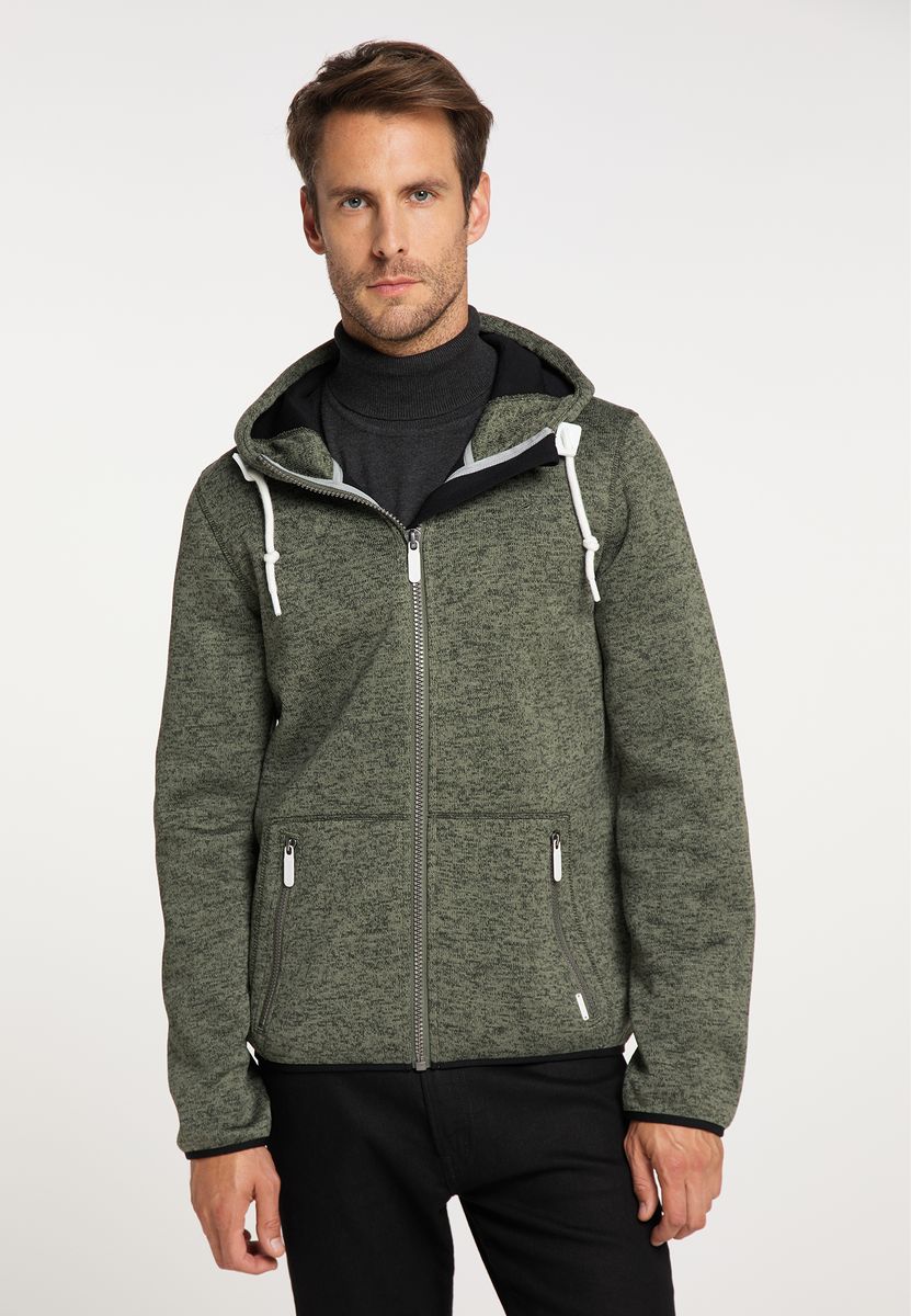 Outdoor-Strickfleecejacke mit Kapuze