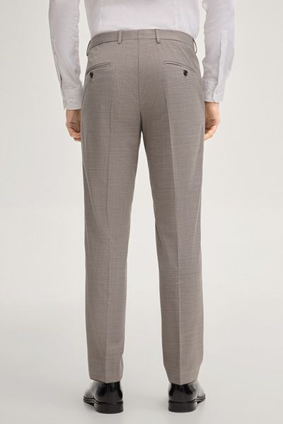 Baukasten Brad Beige Melange Anzughose Leichte Wollmischung