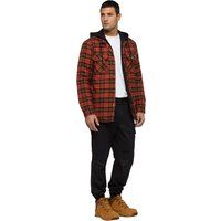 Karierte Flanell-Hemdjacke mit Kapuze