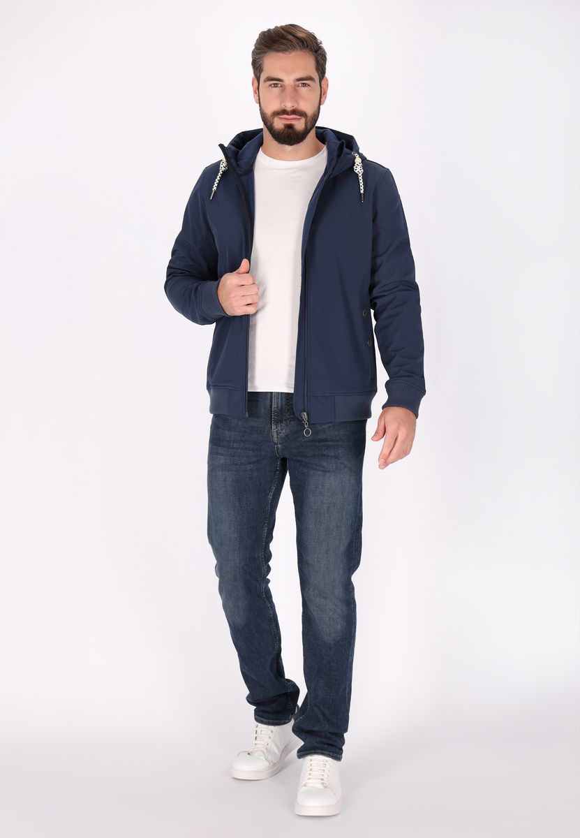 Sportlicher Softshell-Blouson mit Kapuze