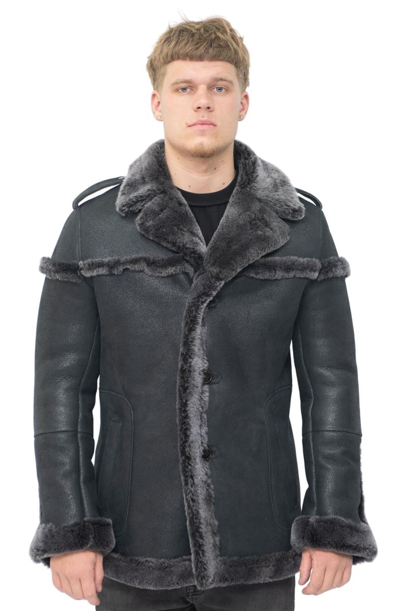 Merino-Lammfelljacke aus Wildleder mit Gürtel