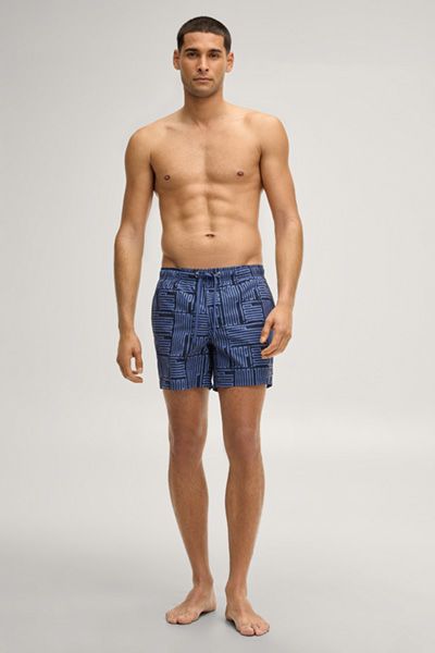 Badeshorts mit geometrischem Logoprint