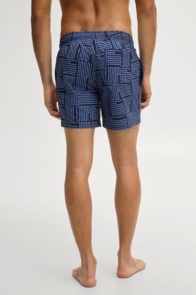 Badeshorts mit geometrischem Logoprint