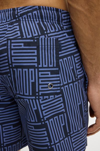 Badeshorts mit geometrischem Logoprint
